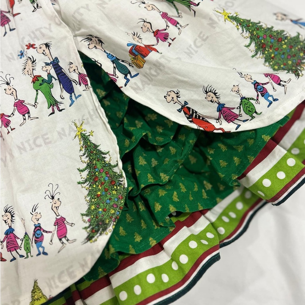 Beautiful custom made Grinch Dress ! Size 2t /3t - Picture 6 of 9